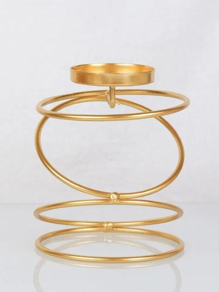 Imagem de Castiçais de Metal Dourado Luxuosos para Casamento, Festa e Decoração de Sala