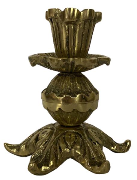 Imagem de Castiçal 1 Vela 9 Cm Bronze Trabalhado Jantares Igrejas Fé