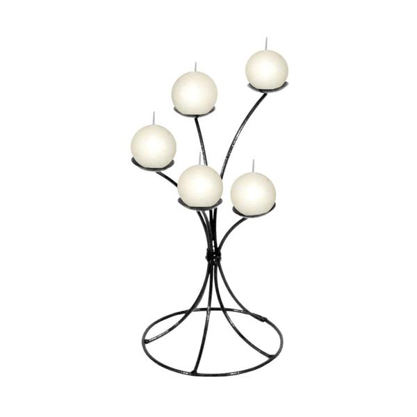 Castiçal 5 arcos Porta Vela bolinha Candelabro Decorativo - Velitas (r) Imagem de Castiçal 5 arcos Porta Vela bolinha Candelabro Decorativo