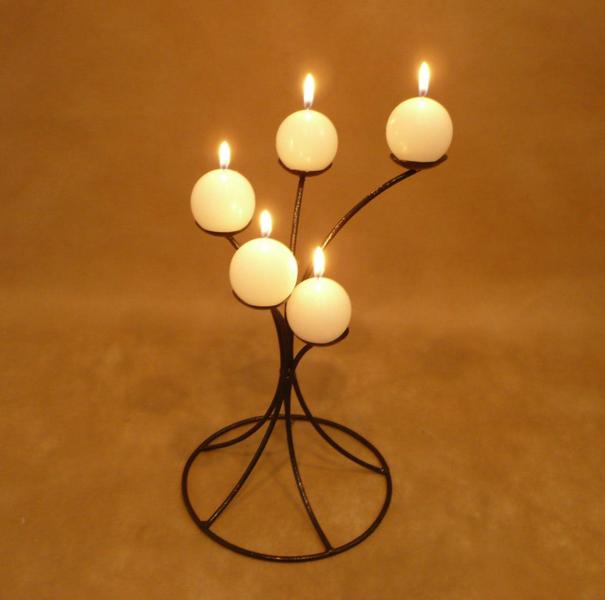 Imagem de Castiçal 5 arcos Porta Vela bolinha Candelabro Decorativo