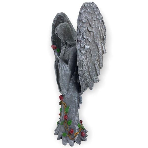 Imagem de Castiçal Anjo Negro Fêmea ou Macho Resina 25cm-Selecione Cor