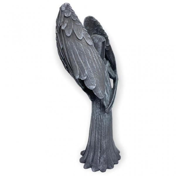 Imagem de Castiçal Anjo Negro Fêmea ou Macho Resina 25cm-Selecione Cor