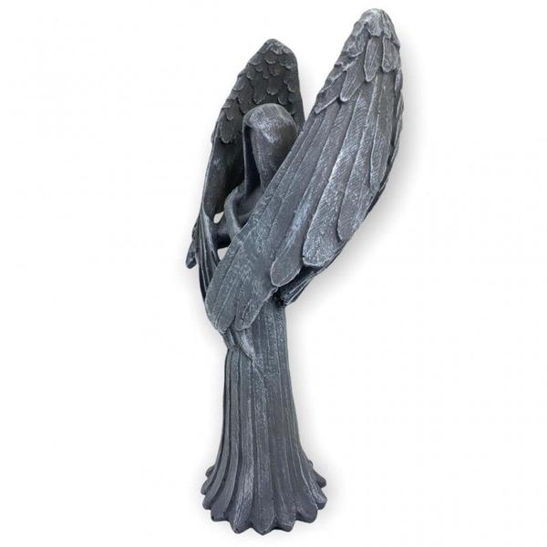 Imagem de Castiçal Anjo Negro Fêmea ou Macho Resina 25cm-Selecione Cor