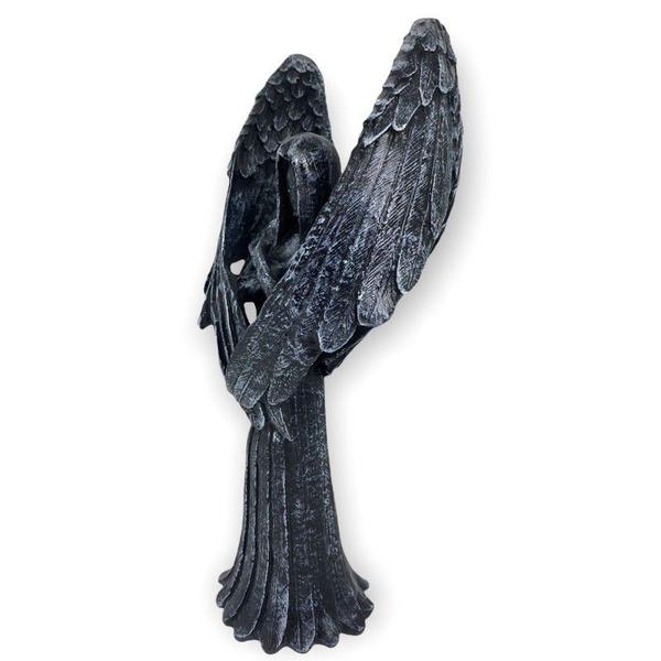 Imagem de Castiçal Anjo Negro Fêmea ou Macho Resina 25cm-Selecione Cor