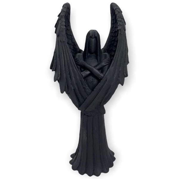 Imagem de Castiçal Anjo Negro Fêmea Ou Macho Resina 25Cm-Selecione Cor