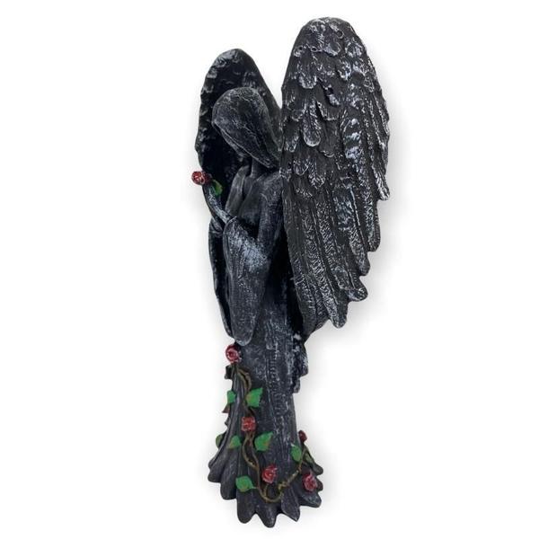 Imagem de Castiçal Anjo Negro Fêmea Ou Macho Resina 25Cm-Selecione Cor