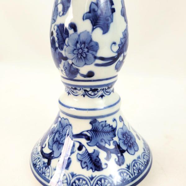 Imagem de Castiçal Azul E Branco Candelabro Porcelana Decoração