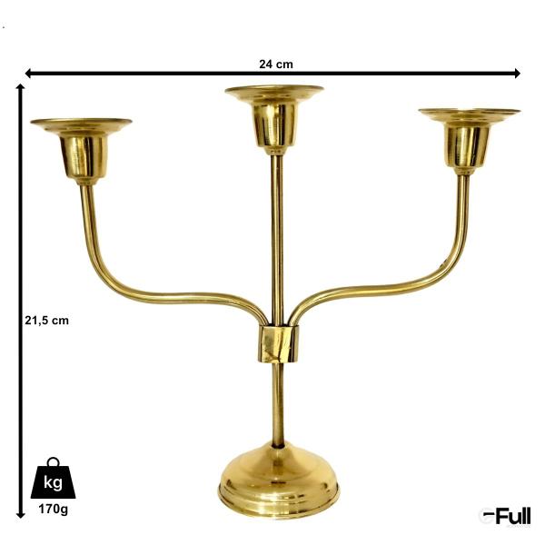 Imagem de Castiçal Candelabro em Latão para 3 Velas