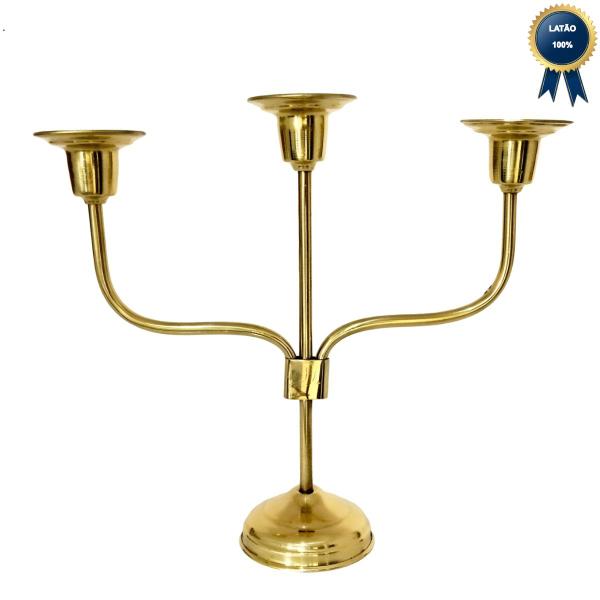 Imagem de Castiçal Candelabro em Latão para 3 Velas