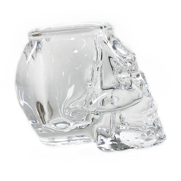 Castiçal Caveira em Vidro Grosso Decorativa - Transparente - BTC Imagem de Castiçal Caveira em Vidro Grosso Decorativa - Transparente