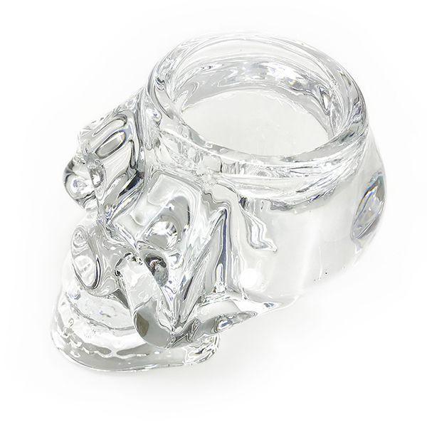 Castiçal Caveira em Vidro Grosso Decorativa - Transparente - BTC Imagem de Castiçal Caveira em Vidro Grosso Decorativa - Transparente