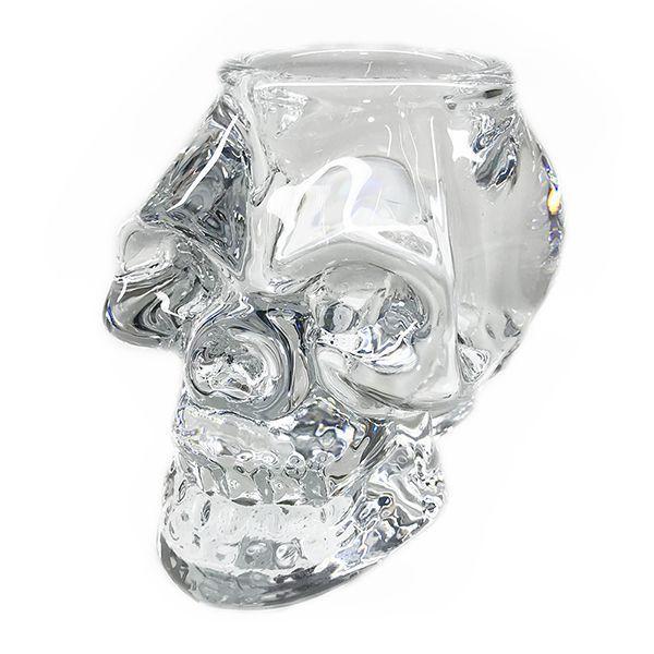 Castiçal Caveira em Vidro Grosso Decorativa - Transparente - BTC Imagem de Castiçal Caveira em Vidro Grosso Decorativa - Transparente