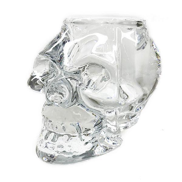 Castiçal Caveira em Vidro Grosso Decorativa - Transparente - BTC Imagem de Castiçal Caveira em Vidro Grosso Decorativa - Transparente