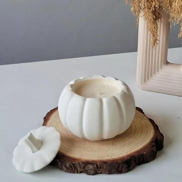 Castiçal de Abóbora de Halloween - Molde de Silicone para Decoração DIY Imagem de Castiçal de Abóbora de Halloween - Molde de Silicone para Decoração DIY