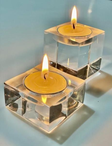 Castiçal De Acrílico Maciço - Conjunto De 2 Unidades - Vela - Exhimia Imagem de Castiçal De Acrílico Maciço - Conjunto De 2 Unidades - Vela