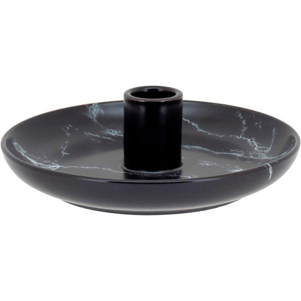 Castiçal De Cerâmica Preto Porta Velas Com Prato 5x15cm Deco - NH Imagem de Castiçal De Cerâmica Preto Porta Velas Com Prato 5x15cm Deco