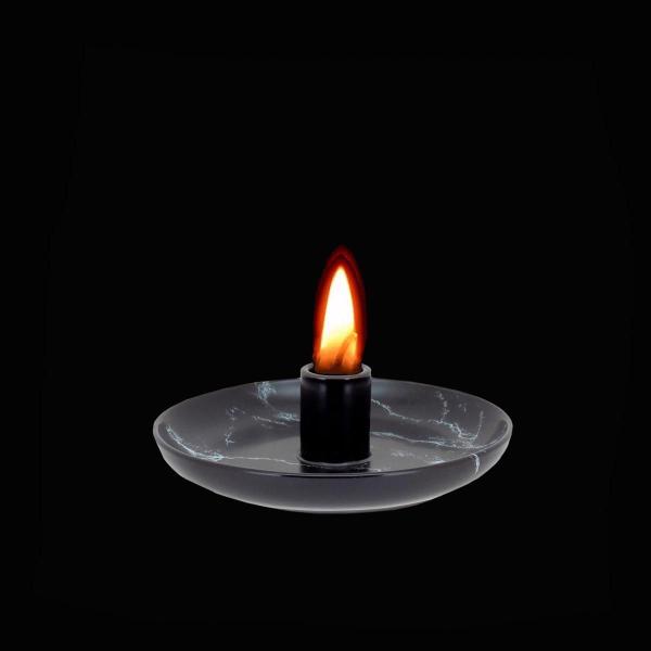 Castiçal De Cerâmica Preto Porta Velas Com Prato 5x15cm Deco - NH Imagem de Castiçal De Cerâmica Preto Porta Velas Com Prato 5x15cm Deco