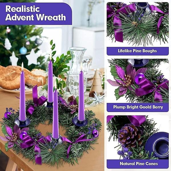 Imagem de Castiçal de guirlanda de Natal (roxo) Wokex 30cm