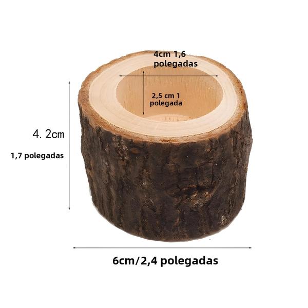 Imagem de Castiçal De Madeira Rústico Bandeja De Plantas Suporte De Vela Decoração De Mesa Para Feriados De