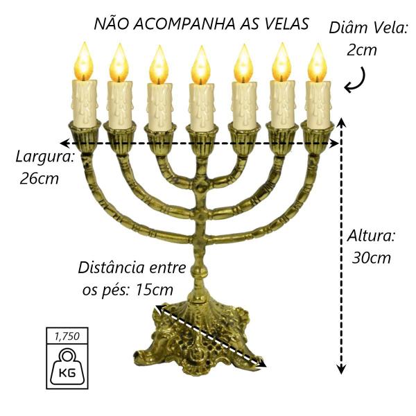 Imagem de Castiçal de Metal Dourado Ouro Para 07 Velas 30x26x15cm