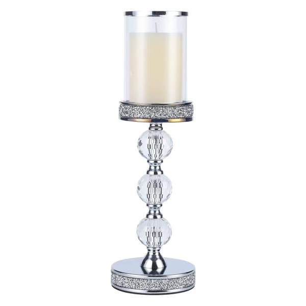 Imagem de Castiçal Hanjue Pillar Candle Metal Crystal 38,5 cm