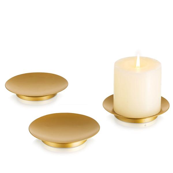 Castiçal Inweder Iron Plate Gold para velas Pillar x3 Imagem de Castiçal Inweder Iron Plate Gold para velas Pillar x3
