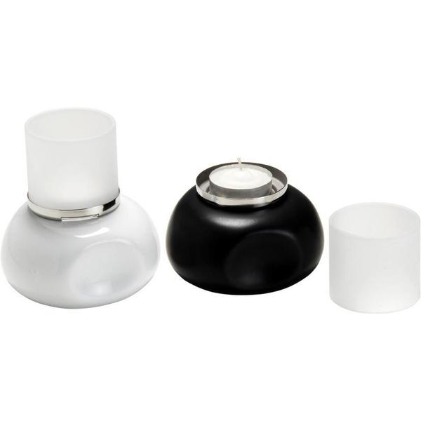 Castiçal Living Decorativo em Porcelana 10x10x8cm 2 Peças - NH Imagem de Castiçal Living Decorativo em Porcelana 10x10x8cm 2 Peças