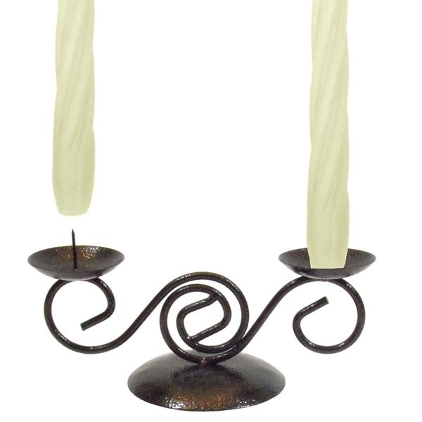 Imagem de Castiçal Ondas 20 Cm Suporte Candelabro com velas brancas