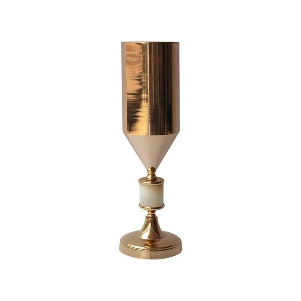 Imagem de Castiçal Porta Vela de Metal Dourado 43cm Decorativo