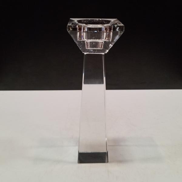 CASTIÇAL PORTA VELA DECORATIVO 19x6x6cm CRISTAL TRANSPARENTE - NH Imagem de CASTIÇAL PORTA VELA DECORATIVO 19x6x6cm CRISTAL TRANSPARENTE