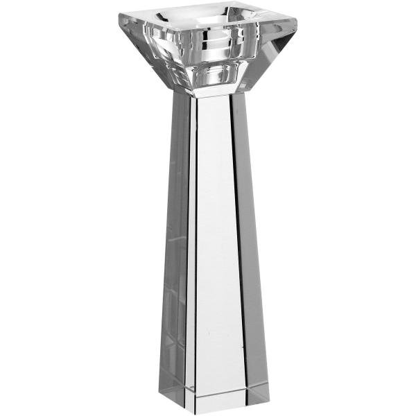 CASTIÇAL PORTA VELA DECORATIVO 19x6x6cm CRISTAL TRANSPARENTE - NH Imagem de CASTIÇAL PORTA VELA DECORATIVO 19x6x6cm CRISTAL TRANSPARENTE
