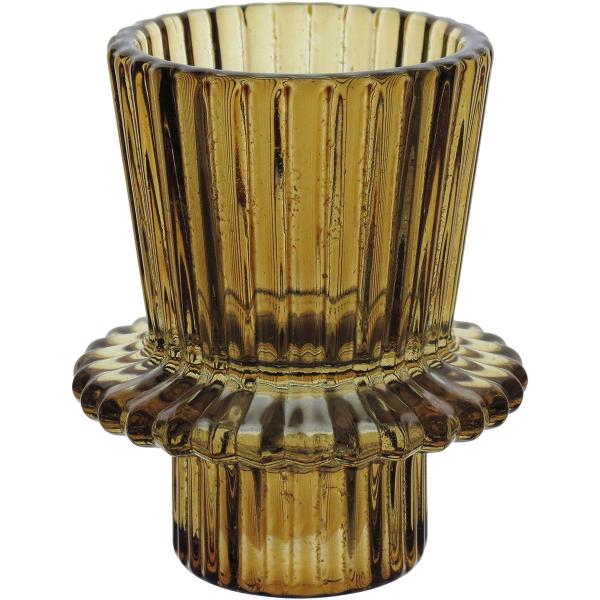 CASTIÇAL PORTA VELA DECORATIVO HOME&CO VIDRO 7x6x6cm MARROM Imagem de CASTIÇAL PORTA VELA DECORATIVO HOME&CO VIDRO 7x6x6cm MARROM