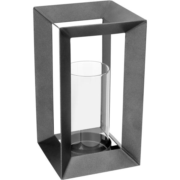 CASTIÇAL PORTA VELA DECORATIVO METAL 33x18x18cm CINZA - NH Imagem de CASTIÇAL PORTA VELA DECORATIVO METAL 33x18x18cm CINZA
