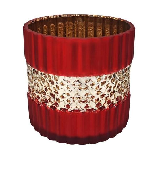 Castiçal Vaso De Vidro Vermelho Fosco - Zona Livre Imagem de Castiçal Vaso De Vidro Vermelho Fosco