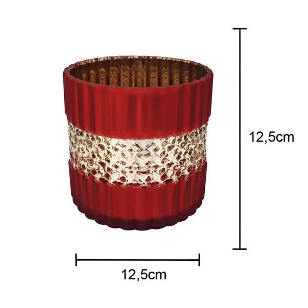 Castiçal Vaso De Vidro Vermelho Fosco - Zona Livre Imagem de Castiçal Vaso De Vidro Vermelho Fosco