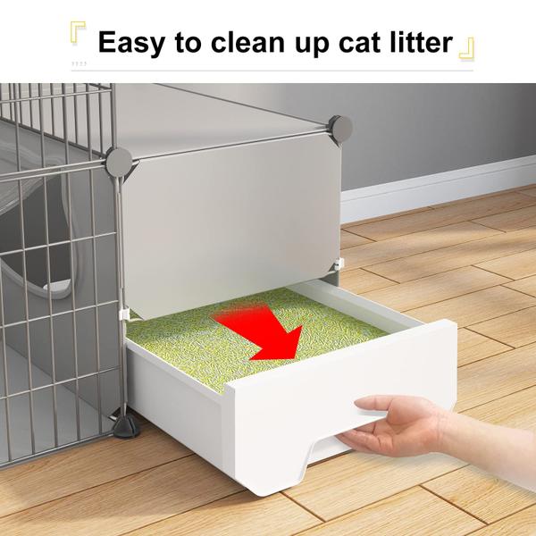 Imagem de Cat Cage Oneluck com caixa sanitária e compartimentos DIY de 4 camadas