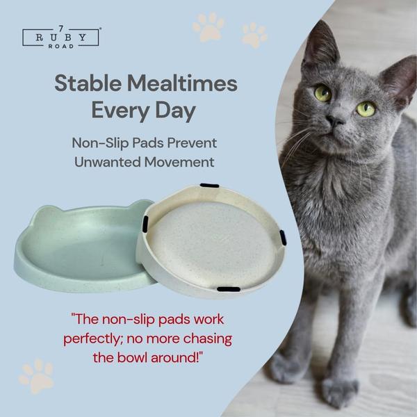 Imagem de Cat Food Bowls 7 Ruby Road Anti Whisker Fatigue, conjunto de 2