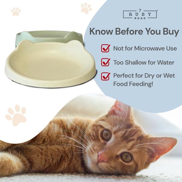 Imagem de Cat Food Bowls 7 Ruby Road Anti Whisker Fatigue, conjunto de 2