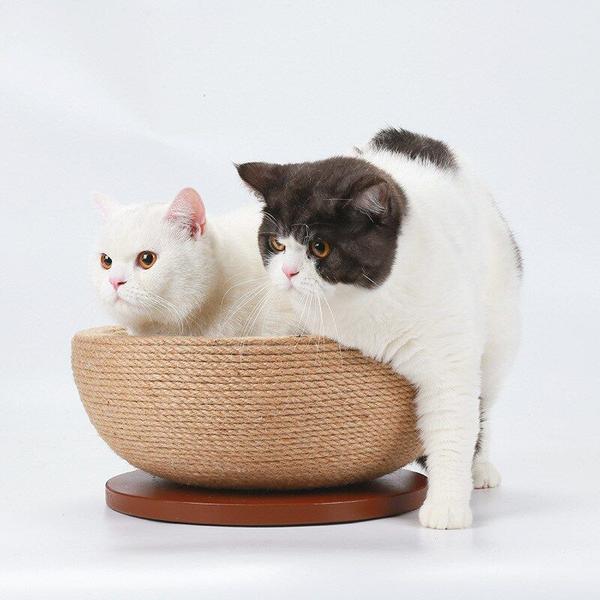Cat Toy Sisal Claw Board Bowl Scratcher Cardboard para gatos - Wokex Imagem de Cat Toy Sisal Claw Board Bowl Scratcher Cardboard para gatos