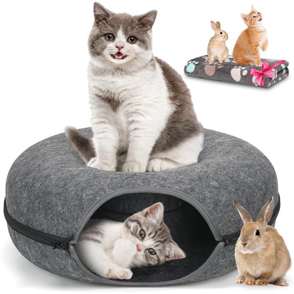 Imagem de Cat Tunnel Bed HOMAGICO Peekaboo Cat Cave para gatos domésticos