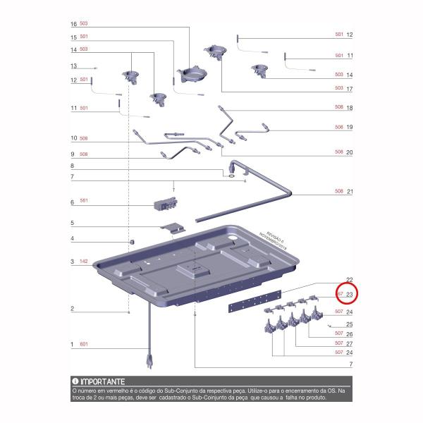 Catenária Cooktop Electrolux Gc75v Gf75x Gt75x - 808063502 Imagem de Catenária Cooktop Electrolux Gc75v Gf75x Gt75x - 808063502