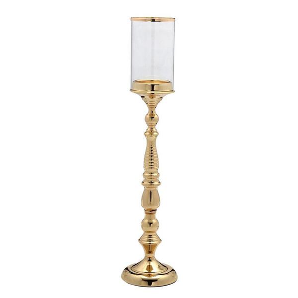Catiçal de Metal Dourado e Vidro 61x13cm - Espressione Imagem de Catiçal de Metal Dourado e Vidro 61x13cm - Espressione