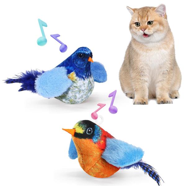 Imagem de Catnip Toy Bird YASUOA Chirping Toy Bird 2 unidades para gatos