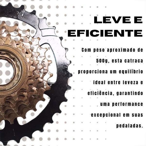 Imagem de Catraca Bicicleta De Marcha Roda Livre Aro 29 8 Velocidades 13/34D Rosca 24 Marchas Index Bike Mtb 13-34 Dentes