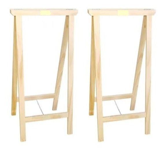 Cavalete Com Estrado madeira pinus 100cm p/ bancada Home office - Technox Imagem de Cavalete Com Estrado madeira pinus 100cm p/ bancada Home office