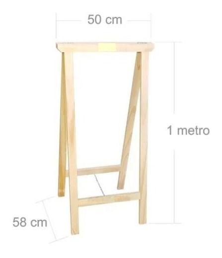 Cavalete Com Estrado madeira pinus 100cm p/ bancada Home office - Technox Imagem de Cavalete Com Estrado madeira pinus 100cm p/ bancada Home office