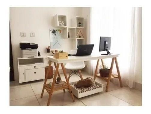 Imagem de Cavalete De Madeira Com Estrado pinus 100cm Para Bancada Home office