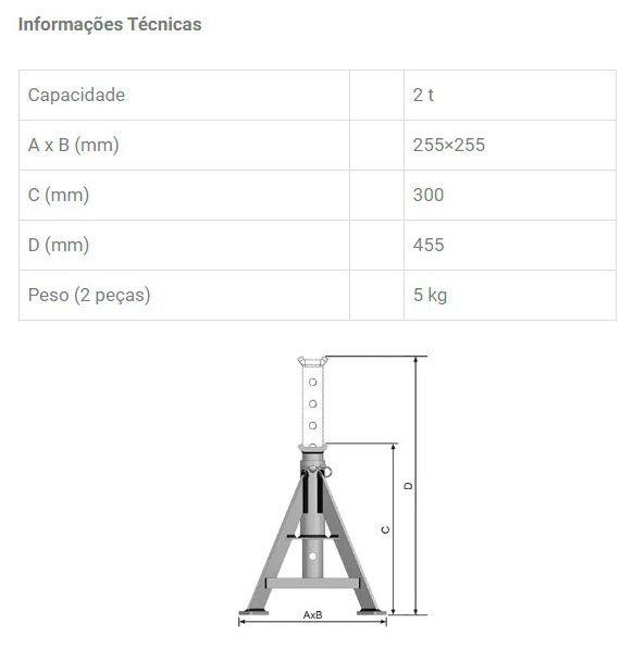 Imagem de Cavalete Mecânico para 2 Toneladas 2 peças CTN2 Bovenau