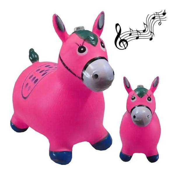 Imagem de Cavalinho Upa Upa Brinquedo Pula Pula Pocoto Musica Rosa