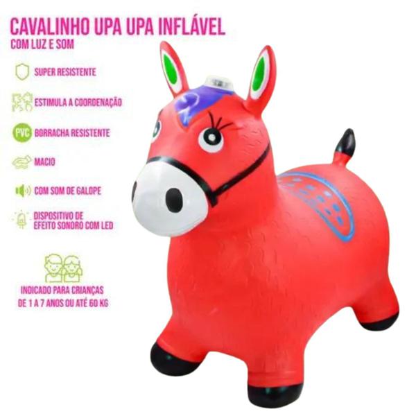 Imagem de Cavalinho Upa Upa Pocoto Inflavel Musical Cor:Vermelho